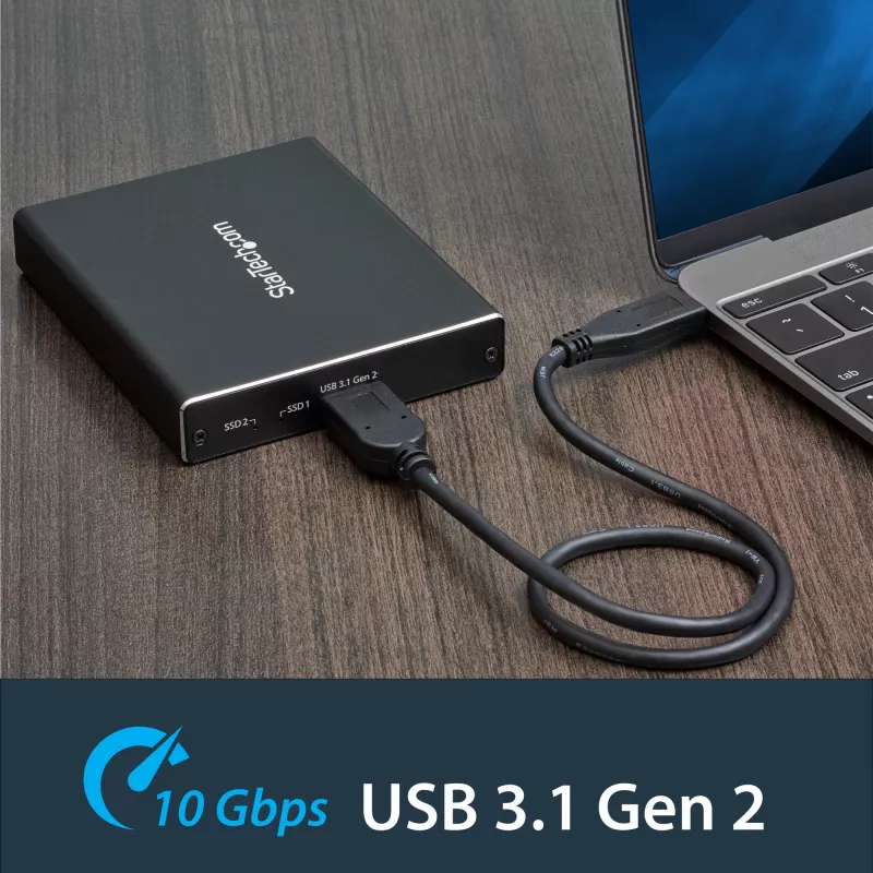 Case per unità dual-slot StarTech.com per SSD M.2 SATA - USB 3.1 (10 Gbit/s) - RAID