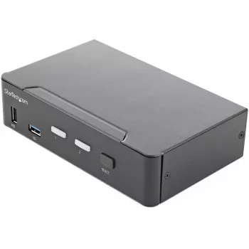 Switch KVM HDMI StarTech.com 2 porte - monitor singolo 4K 60Hz Ultra HD HDR - switch KVM HDMI 2.0 desktop con hub USB 3.0 a 2 porte (5 Gbit/s) e 4x USB 2.0 HID, audio - commutazione hotkey - TAA