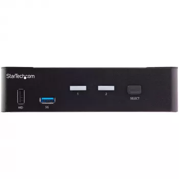 Switch KVM HDMI StarTech.com 2 porte - monitor singolo 4K 60Hz Ultra HD HDR - switch KVM HDMI 2.0 desktop con hub USB 3.0 a 2 porte (5 Gbit/s) e 4x USB 2.0 HID, audio - commutazione hotkey - TAA