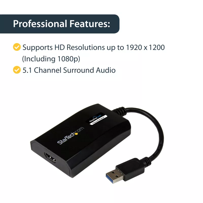 Adattatore StarTech.com USB 3.0 su HDMI - certificato DisplayLink - 1080p (1920x1200) - adattatore convertitore USB Type-A su display HDMI per monitor - video e scheda grafica esterni - Windows/Mac