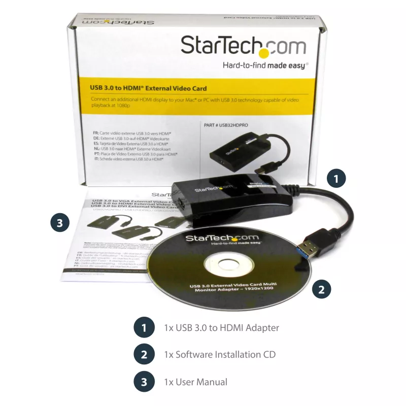 Adattatore StarTech.com USB 3.0 su HDMI - certificato DisplayLink - 1080p (1920x1200) - adattatore convertitore USB Type-A su display HDMI per monitor - video e scheda grafica esterni - Windows/Mac