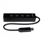 Hub StarTech.com 4 porte SuperSpeed USB 3.0 portatile con cavo integrato