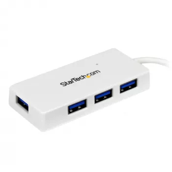 Hub StarTech.com 4 porte SuperSpeed Mini USB 3.0 portatile - bianco