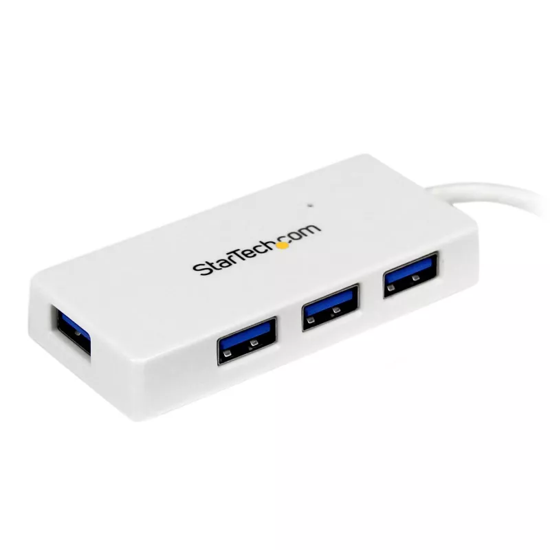 Hub StarTech.com 4 porte SuperSpeed Mini USB 3.0 portatile - bianco