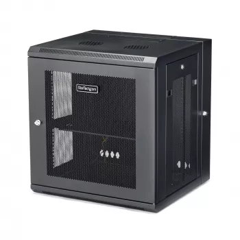 StarTech.com armadio di rete a parete 4 montanti 12U con ripiano 1U, armadio server a parete pieghevole 19 inch per apparecchiature dati/AV/elettroniche/informatiche, case rack ventilato flessibile