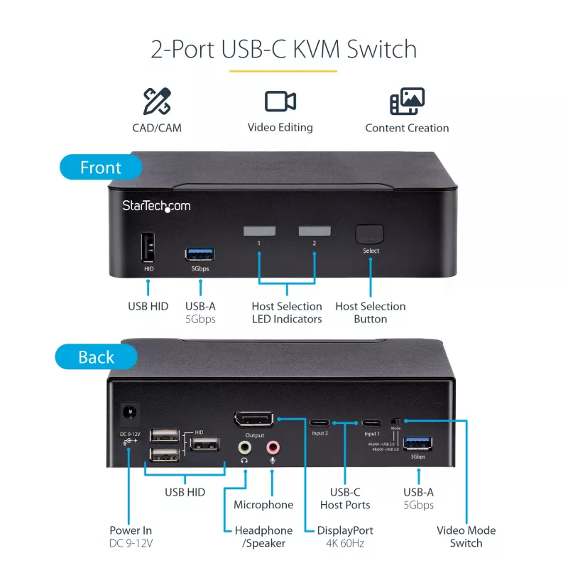 StarTech.com SV231DPUCA switch KVM nero