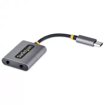 StarTech.com splitter cuffie USB-C, adattatore dual headset USB Type-C con ingresso microfono, adattatore audio USB-C a 3,5 mm/dongle auricolari, USB-C a presa audio/uscita aux, DAC 24 bit