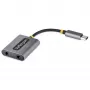 StarTech.com splitter cuffie USB-C, adattatore dual headset USB Type-C con ingresso microfono, adattatore audio USB-C a 3,5 mm/dongle auricolari, USB-C a presa audio/uscita aux, DAC 24 bit