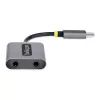 StarTech.com splitter cuffie USB-C, adattatore dual headset USB Type-C con ingresso microfono, adattatore audio USB-C a 3,5 mm/dongle auricolari, USB-C a presa audio/uscita aux, DAC 24 bit