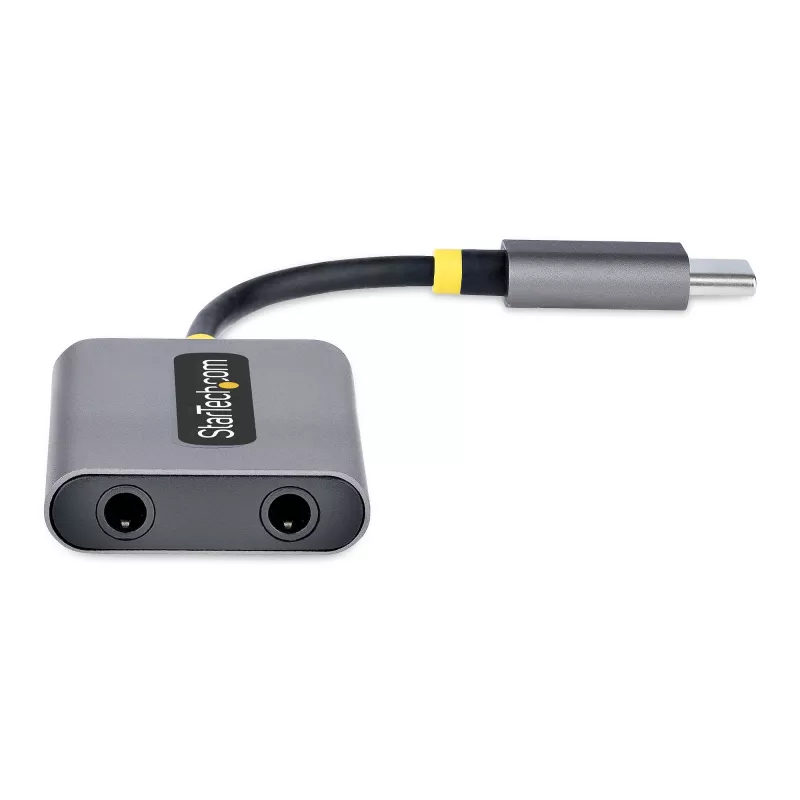 StarTech.com splitter cuffie USB-C, adattatore dual headset USB Type-C con ingresso microfono, adattatore audio USB-C a 3,5 mm/dongle auricolari, USB-C a presa audio/uscita aux, DAC 24 bit