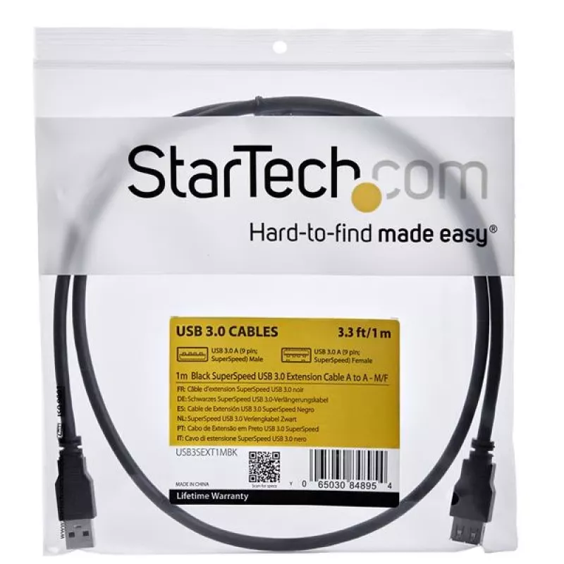StarTech.com cavo prolunga SuperSpeed USB 3.0 A a A 1m nero - M/F