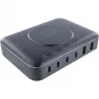 InLine Qi Powerstation Multiport caricabatterie, 4x USB-C + 2x USB-A, GaN 100 W, ricarica wireless 15 W, nero (31517K)