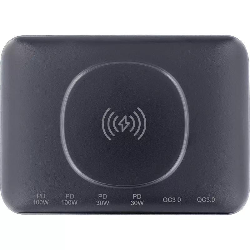 InLine Qi Powerstation Multiport caricabatterie, 4x USB-C + 2x USB-A, GaN 100 W, ricarica wireless 15 W, nero (31517K)