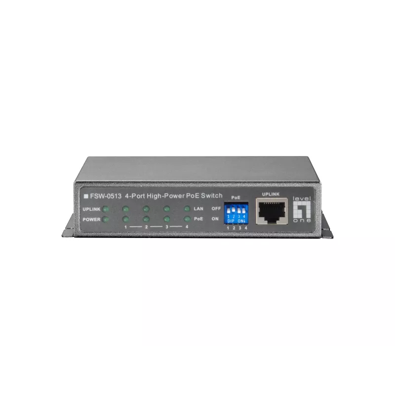 Switch Fast Ethernet PoE 5 porte LevelOne, 4 uscite PoE, 120 W, alimentatore incluso
