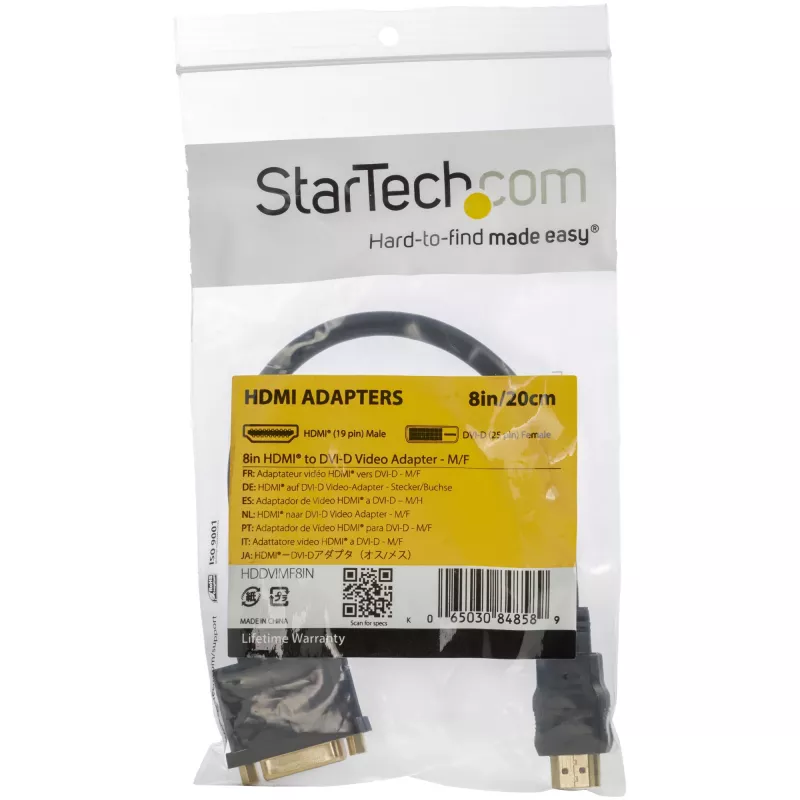 Adattatore cavo video StarTech.com 8in HDMI a DVI-D – HDMI maschio a DVI femmina