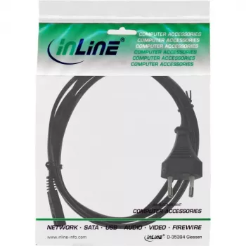 Cavo di alimentazione InLine, connettore Euro / connettore Euro8, nero, 3m