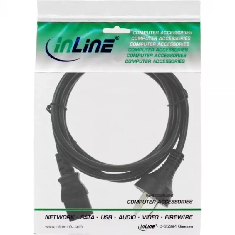 Cavo di alimentazione InLine, connettore cinese maschio / IEC C13 3 poli maschio, 1,8 m