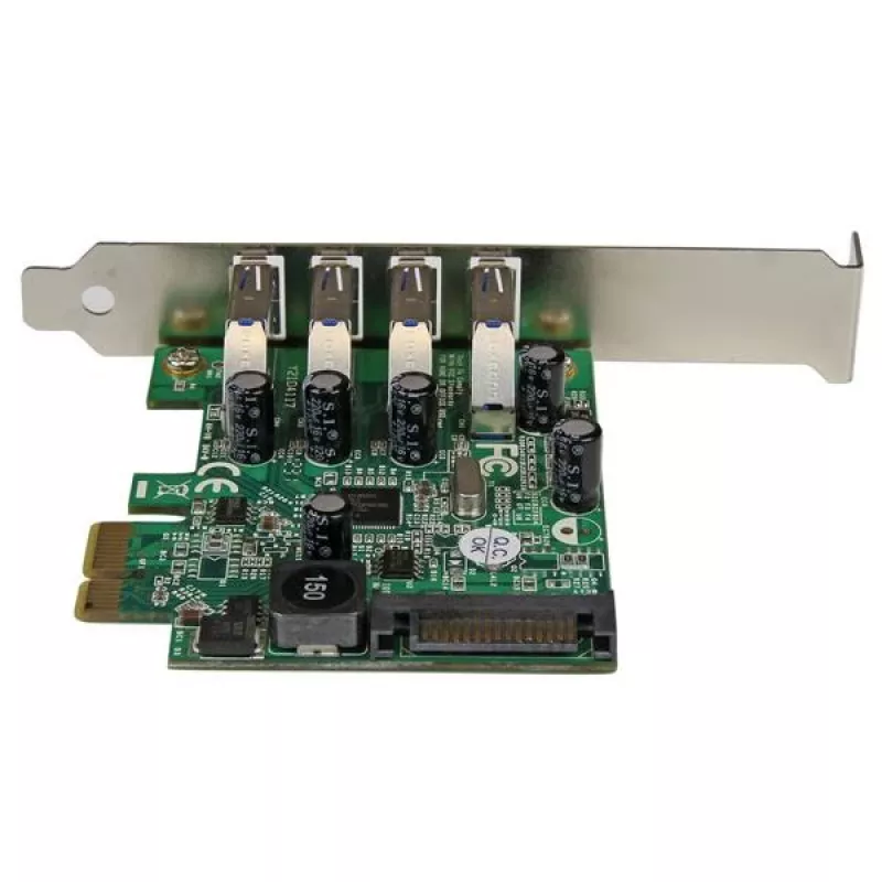StarTech.com Scheda controller PCI Express PCIe 4 porte SuperSpeed USB 3.0 con UASP – Alimentazione SATA