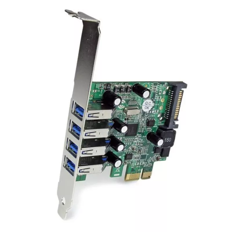 StarTech.com Scheda controller PCI Express PCIe 4 porte SuperSpeed USB 3.0 con UASP – Alimentazione SATA