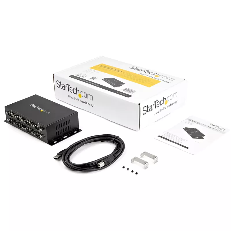 StarTech.com Hub adattatore USB a seriale DB9 RS232 8 porte – Montaggio industriale su guida DIN e a parete