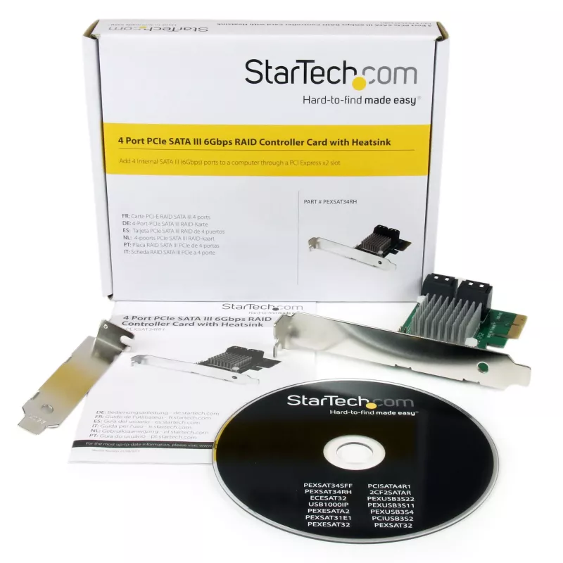 Scheda controller RAID StarTech.com 4 porte PCI Express 2.0 SATA III 6 Gbit/s con HyperDuo SSD Tiering