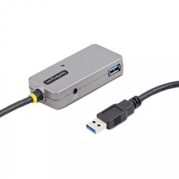 Hub extender USB StarTech.com, cavo di prolunga USB 3.0 da 10m con hub USB-A a 4 porte, cavo ripetitore USB attivo/alimentato dal bus, alimentatore opzionale da 20W incluso, protezione ESD