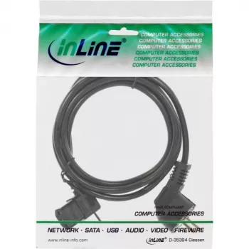 Cavo di alimentazione InLine, CEE 7/7 angolato / 3 poli IEC C13 angolato a sinistra, nero, 0,5 m