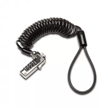 Lucchetto a combinazione portatile sottile Kensington per fessura di sicurezza standard, 1,8 m, Kensington, lucchetto a combinazione, acciaio al carbonio, nero, argento