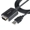 Cavo USB a seriale StarTech.com 1m con mantenimento della porta COM, connettore DB9 RS232 a convertitore USB, adattatore USB a seriale per PLC/stampante/scanner, chipset Prolific, Windows/Mac