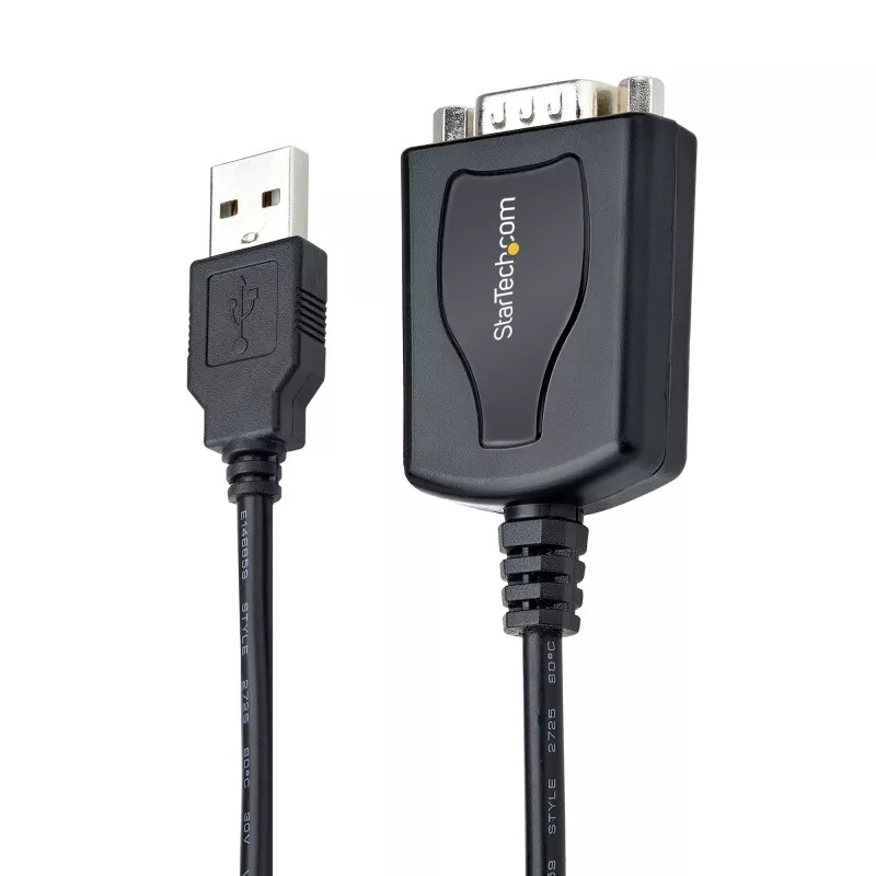 Cavo USB a seriale StarTech.com 1m con mantenimento della porta COM, connettore DB9 RS232 a convertitore USB, adattatore USB a seriale per PLC/stampante/scanner, chipset Prolific, Windows/Mac
