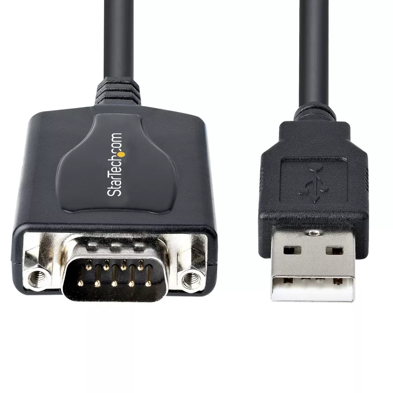 Cavo USB a seriale StarTech.com 1m con mantenimento della porta COM, connettore DB9 RS232 a convertitore USB, adattatore USB a seriale per PLC/stampante/scanner, chipset Prolific, Windows/Mac