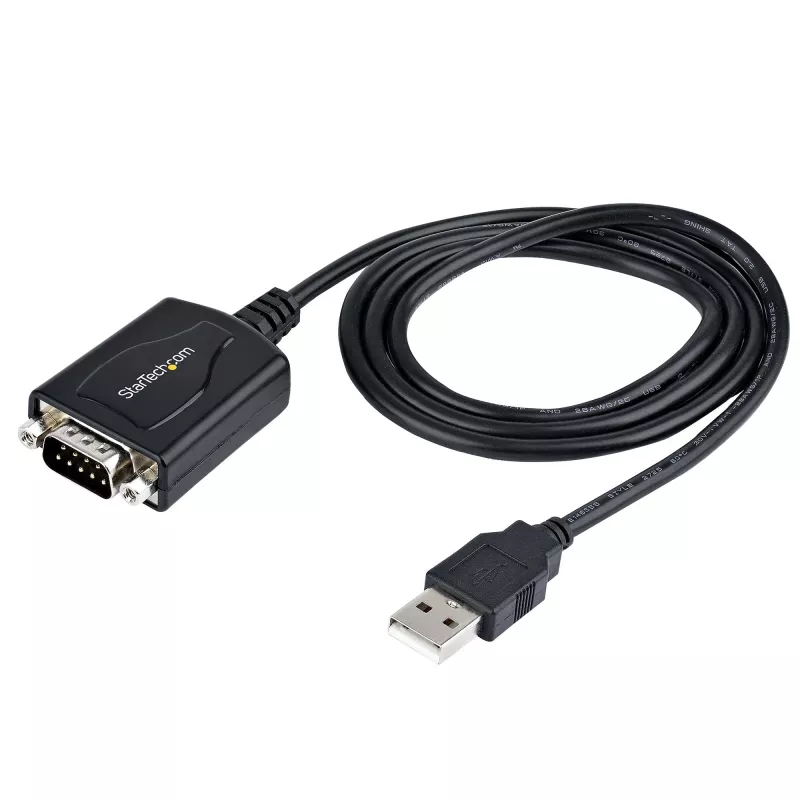 Cavo USB a seriale StarTech.com 1m con mantenimento della porta COM, connettore DB9 RS232 a convertitore USB, adattatore USB a seriale per PLC/stampante/scanner, chipset Prolific, Windows/Mac