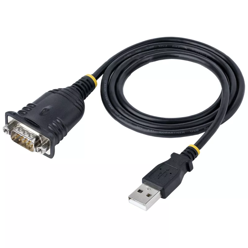 Cavo USB a seriale StarTech.com 1m, connettore DB9 RS232 a convertitore USB, IC Prolific, adattatore USB a seriale per PLC/stampante/scanner/switch, adattatore USB a porta COM, Windows/Mac