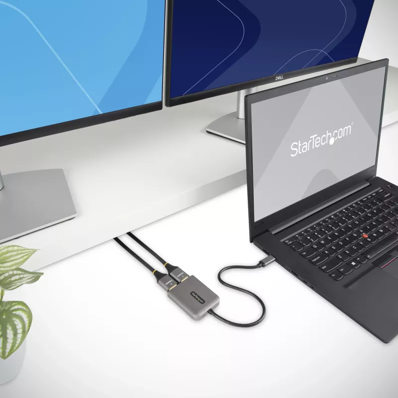 Hub MST USB-C a doppio HDMI StarTech.com - doppio HDMI 4K 60Hz - adattatore multi-monitor USB Type-C per laptop con cavo da 30cm - hub Multi-Stream Transport DP 1.4 - splitter USB-C a HDMI