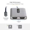 Hub MST USB-C a doppio HDMI StarTech.com - doppio HDMI 4K 60Hz - adattatore multi-monitor USB Type-C per laptop con cavo da 30cm - hub Multi-Stream Transport DP 1.4 - splitter USB-C a HDMI