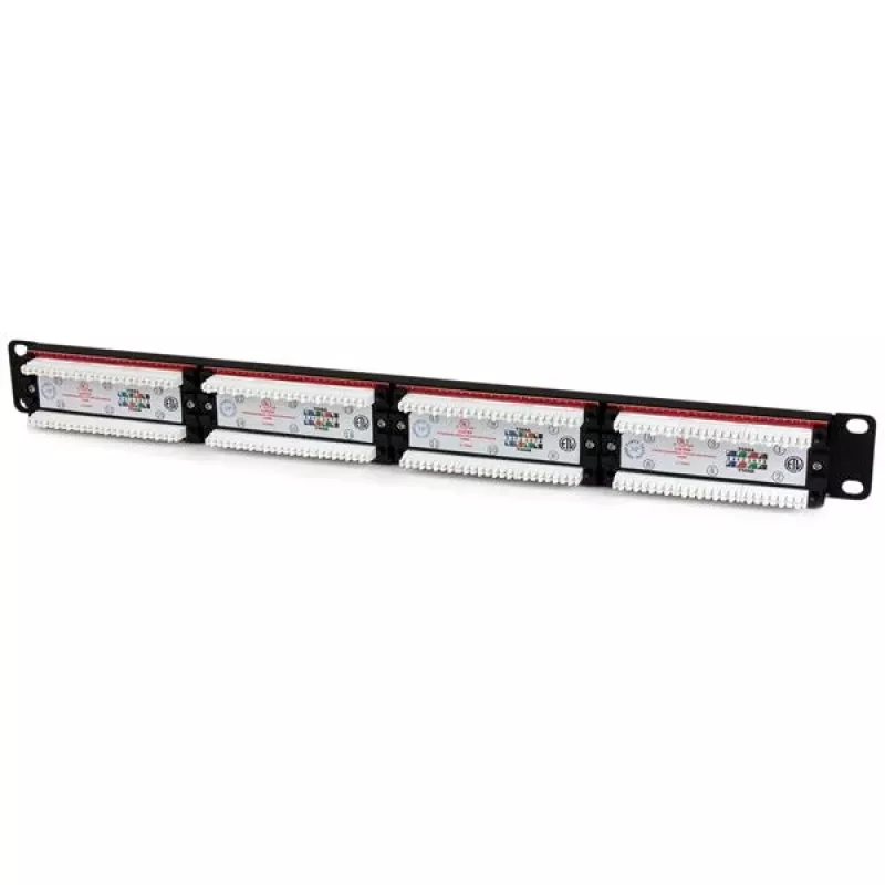 StarTech.com patch panel 24 porte 1U rackmount Cat 6 110, RJ-45, montaggio a rack, 1U, nero, RoHS, CE, ETL, UL