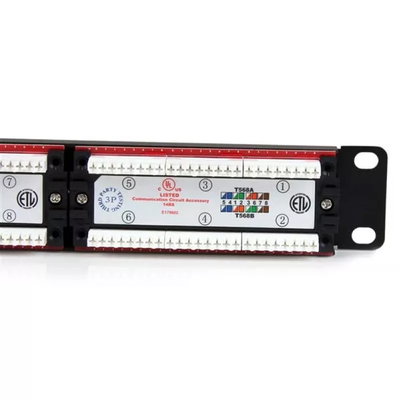 StarTech.com patch panel 24 porte 1U rackmount Cat 6 110, RJ-45, montaggio a rack, 1U, nero, RoHS, CE, ETL, UL