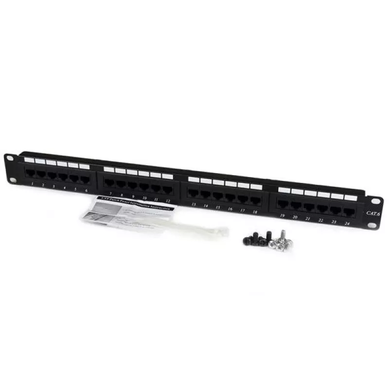 StarTech.com patch panel 24 porte 1U rackmount Cat 6 110, RJ-45, montaggio a rack, 1U, nero, RoHS, CE, ETL, UL