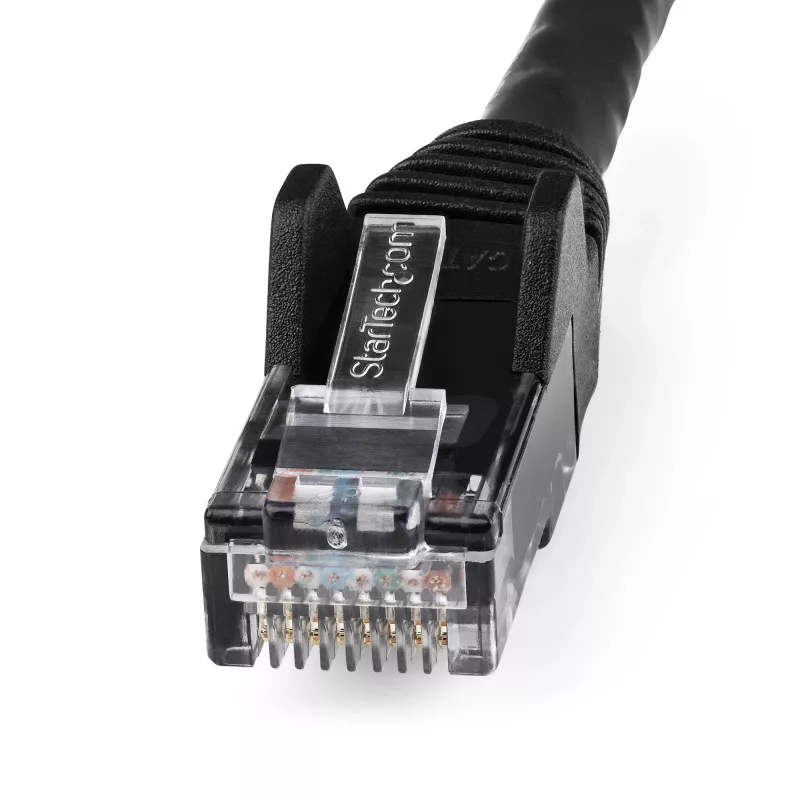 StarTech.com cavo Ethernet CAT6 15m – LSZH (Low Smoke Zero Halogen) – 10 Gigabit 250MHz 100W PoE RJ45 10GbE UTP cavo patch di rete protezione linguetta con scarico di trazione – nero, CAT 6, verificato ETL, 24AWG