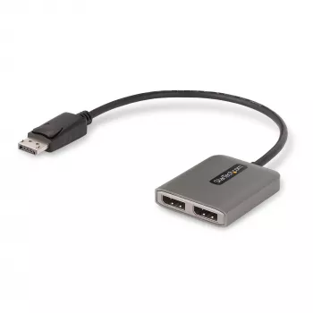 StarTech.com hub DisplayPort MST 2 porte, dual 4K 60Hz, adattatore DP a 2x monitor DisplayPort, adattatore video multi-monitor DP 1.4, cavo integrato 30 cm, alimentato via USB, solo Windows