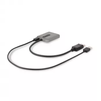 StarTech.com hub DisplayPort MST 2 porte, dual 4K 60Hz, adattatore DP a 2x monitor DisplayPort, adattatore video multi-monitor DP 1.4, cavo integrato 30 cm, alimentato via USB, solo Windows