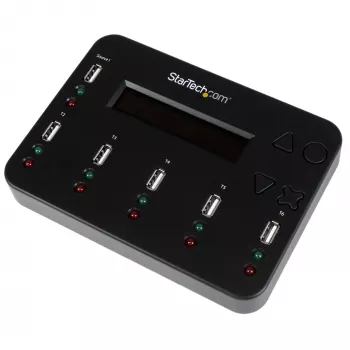 StarTech.com duplicatore e cancellatore USB standalone 1-a-5, copiatore multi-USB flash drive, copia di sistema e file e dell'intera unità a 1,5 GB/min, cancellazione singola e a 3 passaggi, display LCD – TAA