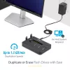 StarTech.com duplicatore e cancellatore USB standalone 1-a-5, copiatore multi-USB flash drive, copia di sistema e file e dell'intera unità a 1,5 GB/min, cancellazione singola e a 3 passaggi, display LCD – TAA