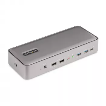 StarTech.com docking station KVM USB-C dual-laptop, dock dual-monitor 4K 60Hz DisplayPort, hub USB 5 porte, GbE, Power Delivery 90W/45W a due laptop, Windows/Mac, dock KVM 2 host - TAA