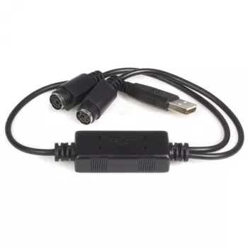 StarTech.com adattatore da USB a PS/2 – tastiera e mouse, 0,435 m, nero, 1 – USB A, 2 – DIN 6, 46 g, 142 mm, 175 mm