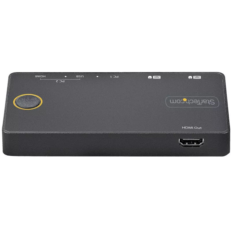 StarTech.com switch KVM ibrido 2 porte USB-A + HDMI e USB-C - monitor singolo 4K 60Hz HDMI 2.0 - switch KVM HDMI compatto da scrivania e/o laptop - alimentato via bus USB - compatibile Thunderbolt 3