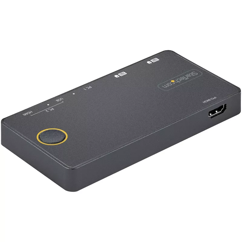 StarTech.com switch KVM ibrido 2 porte USB-A + HDMI e USB-C - monitor singolo 4K 60Hz HDMI 2.0 - switch KVM HDMI compatto da scrivania e/o laptop - alimentato via bus USB - compatibile Thunderbolt 3