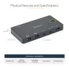 StarTech.com switch KVM ibrido 2 porte USB-A + HDMI e USB-C - monitor singolo 4K 60Hz HDMI 2.0 - switch KVM HDMI compatto da scrivania e/o laptop - alimentato via bus USB - compatibile Thunderbolt 3