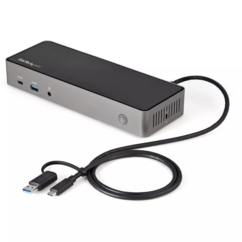 StarTech.com dock USB-C e USB-A - docking station ibrida universale per laptop triple monitor DisplayPort e HDMI 4K 60Hz - Power Delivery 85W, hub 6x USB, GbE, audio - USB 3.1 Gen 2 10Gbps - TAA