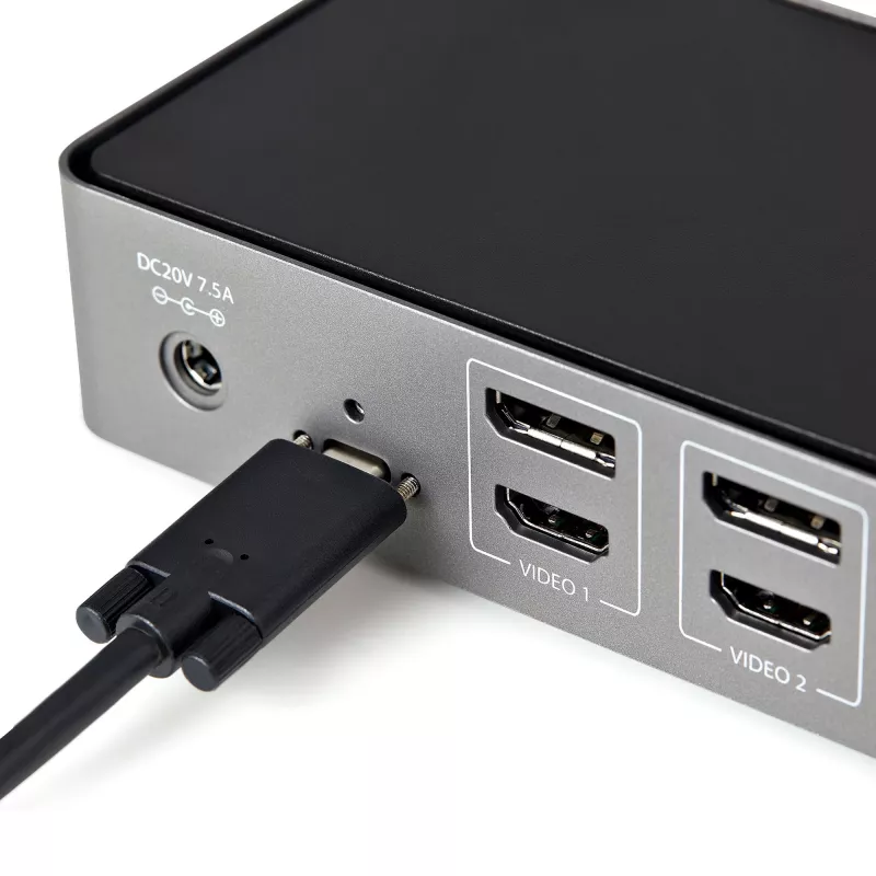 StarTech.com dock USB-C e USB-A - docking station ibrida universale per laptop triple monitor DisplayPort e HDMI 4K 60Hz - Power Delivery 85W, hub 6x USB, GbE, audio - USB 3.1 Gen 2 10Gbps - TAA